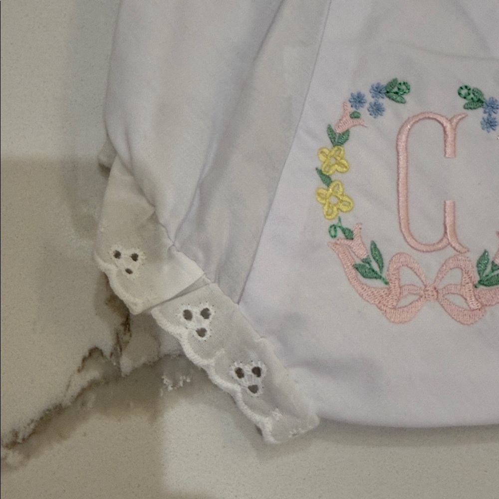‘C’ Floral & Bow Monogrammed Bloomers NWOT - Picture 3 of 5
